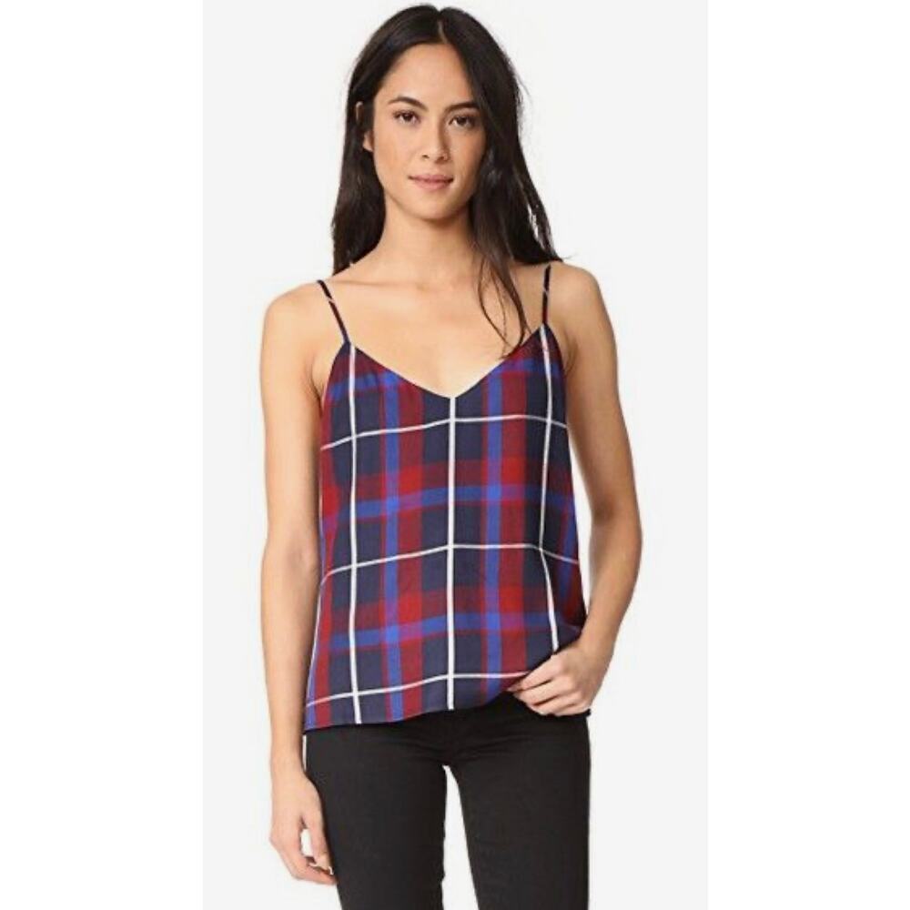 L’agence Jane Plaid Tank Top Blue and Red Women’s Size XS‎